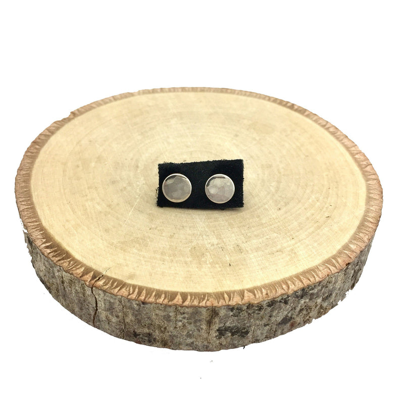 small circle hammered stud earrings
