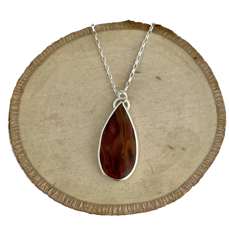Picture Jasper Teardrop Necklace Necklaces Vikse Designs 