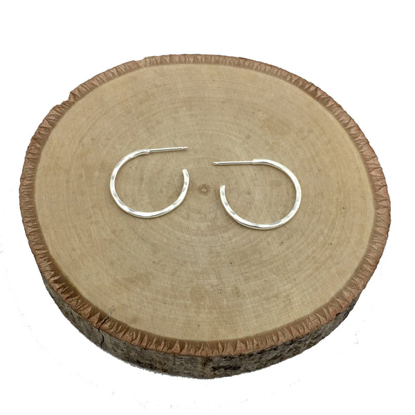 small sterling silver round hoop earrings