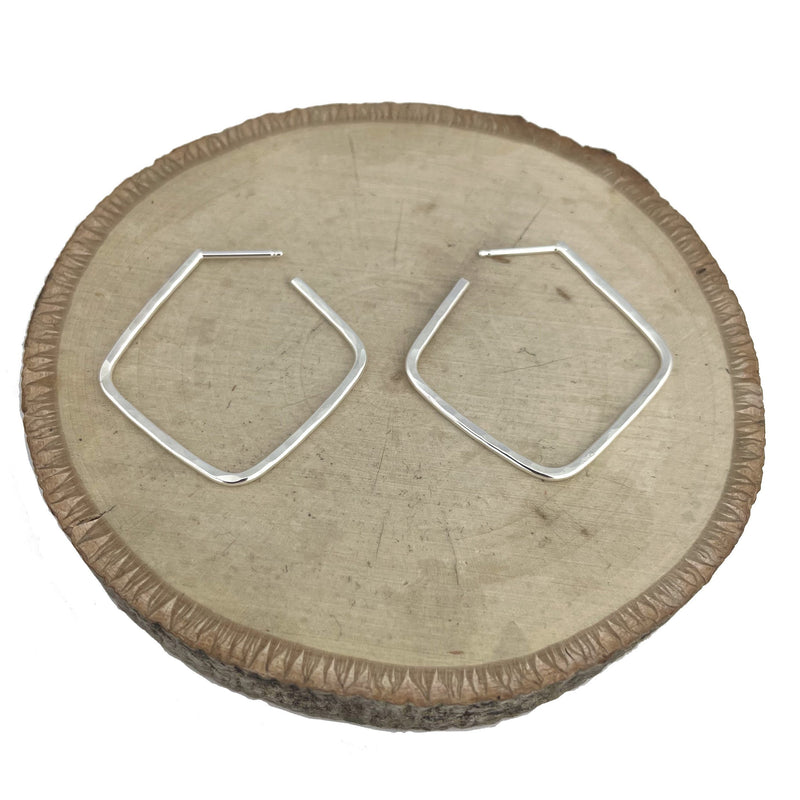 Sterling silver square hoop earrings