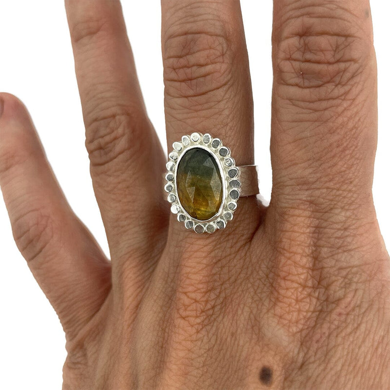 Yellow and Green Sapphire Ring - Size 9 Stone Rings Vikse Designs 